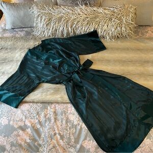Vintage 1993 VICTORIA’S SECRET Green Long Lightweight Wrap Dressing Robe P/S
